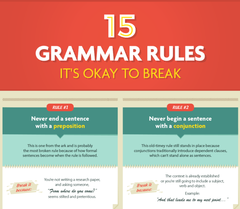 15 grammar rules it’s okay to break (Infographic)