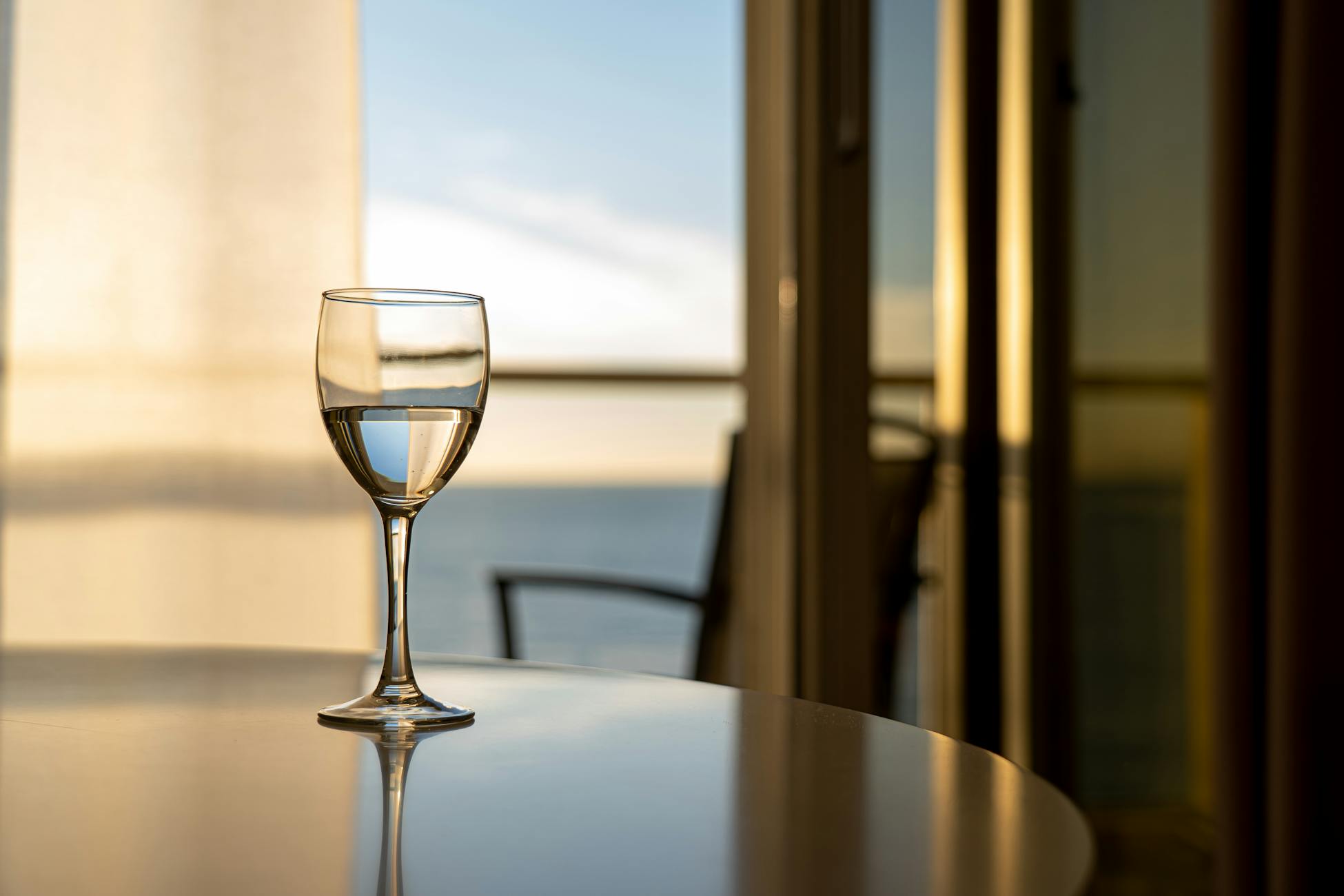 empty wine glasses morning